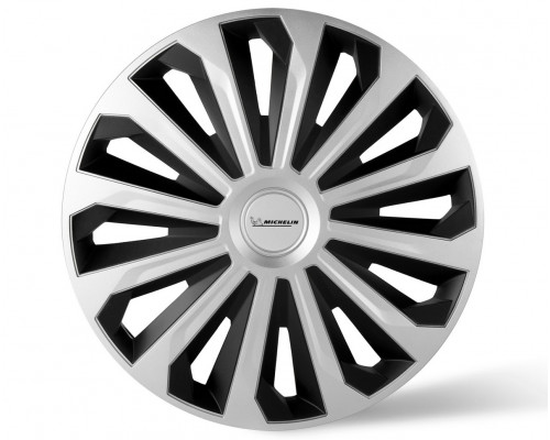 Колпаки колесные MICHELIN 14", "Космо", цвет: серебристо-черный, 4 шт.