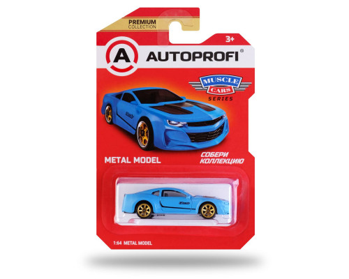 Машинка коллекционная 1:64, Серия MUSCLE CARS (Camaro), MUS-003 синий