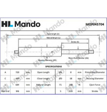 MOP045704 Mando Амортизатор капота для Opel Insignia 2008-2017