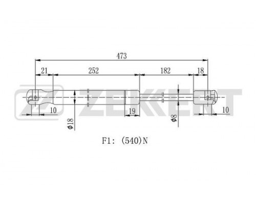 GF-1920 Zekkert Амортизатор двери багажника для Mitsubishi Outlander (CU) 2001-2008 GF-1920 Zekkert Амортизатор двери багажника для Mitsubishi Outlander (CU) 2001-2008