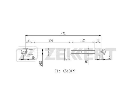 GF-1921 Zekkert Амортизатор двери багажника для Mitsubishi Outlander (CU) 2001-2008