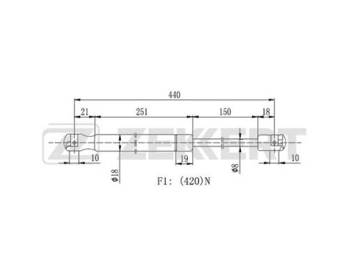 GF-2165 Zekkert Амортизатор двери багажника для Suzuki SX4 2006-2013