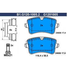 B1.G120-1005.2 Galfer Колодки тормозные задние дисковые к-кт