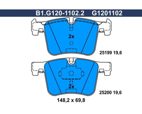 B1.G120-1102.2 Galfer Колодки тормозные передние к-кт