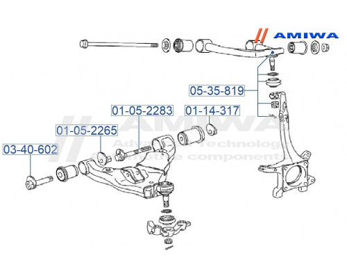 03-40-602 Amiwa Втулка регулировки развала