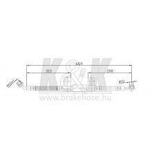 FT0830 K&K Шланг тормозной передний левый для Kia Sorento (JC) 2002-2009