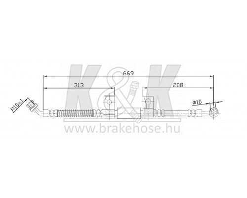 FT0830 K&K Шланг тормозной передний левый для Kia Sorento (JC) 2002-2009