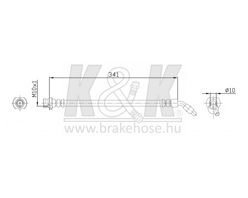 FT1270 K&K Шланг тормозной передний правый