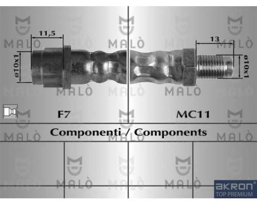 H8289 Malo/Akron Шланг тормозной задний