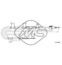 82007 Metalcaucho Трос стояночного тормоза правый для Hyundai i30 2007-2012