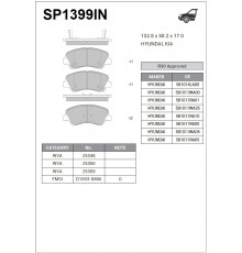 SP1399IN Sangsin Колодки тормозные передние к-кт