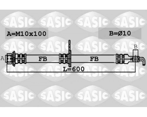 6606055 Sasic Шланг тормозной передний левый