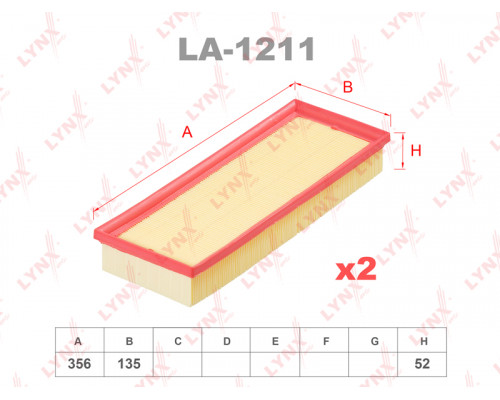 LA-1211 Lynx Фильтр воздушный к-кт