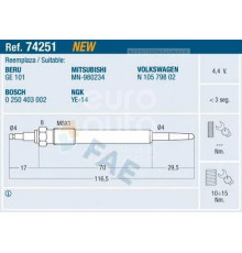 74251 FAE Свеча накаливания