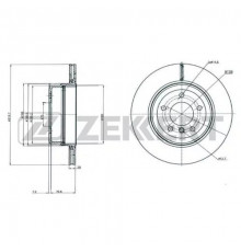 BS-6188 Zekkert Диск тормозной задний для BMW 5-serie E60/E61 2003-2009