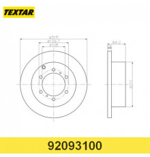 92093100 Textar Диск тормозной задний