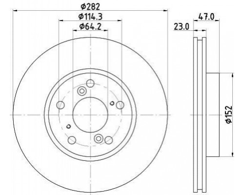 ND8027K Nisshinbo Диск тормозной передний вентилируемый