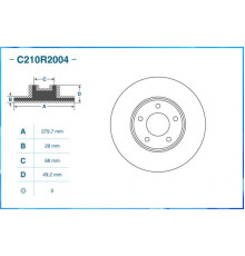 C210R2004 Cworks Диск тормозной передний вентилируемый