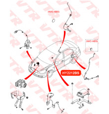 HY2212BS VTR Датчик ABS задний левый для Hyundai Verna/Accent III 2006-2010