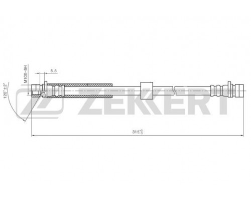 BS-9469 Zekkert Шланг тормозной задний