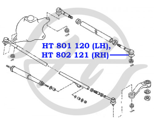 HT801120 Hanse  Наконечник рулевой левый наружный для Nissan Patrol (Y61) 1997-2009