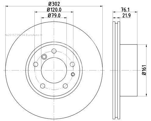 PCD14652 DON Диск тормозной передний вентилируемый