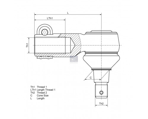 3.63119 DT Spare Parts Наконечник продольной тяги