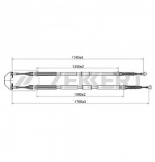 BZ1096 Zekkert Трос стояночного тормоза для Opel Zafira B 2005-2012