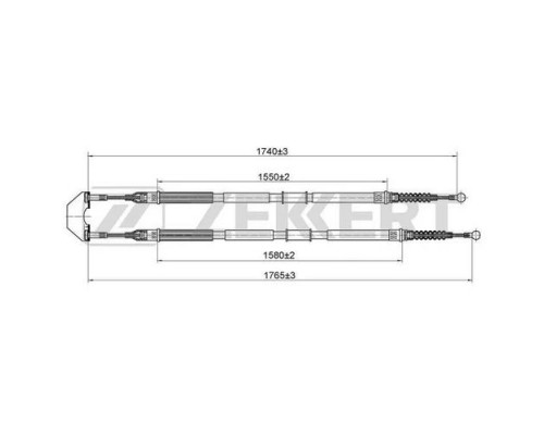 BZ1096 Zekkert Трос стояночного тормоза для Opel Zafira B 2005-2012