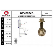 CV22422K EAI ШРУС наружный передний для Ford Transit/Tourneo Connect 2002-2013