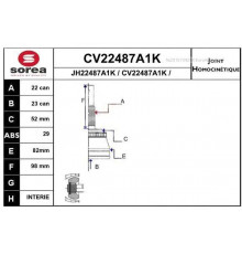 CV22487A1K EAI ШРУС наружный передний