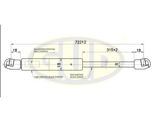 GGS010192 G.U.D Амортизатор капота для Skoda Superb 2002-2008