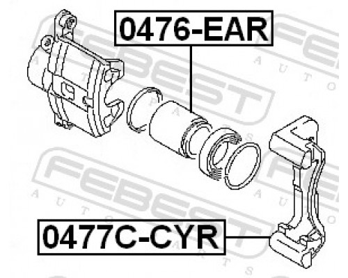 0477C-CYR FEBEST Скоба суппорта заднего