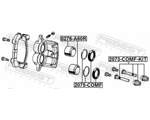 2073-COMF-KIT FEBEST Пыльники направляющих суппорта