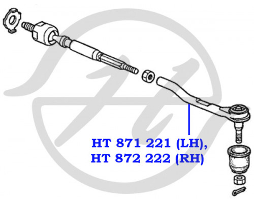 HT872222 Hanse Наконечник рулевой правый для Honda Jazz 2002-2008