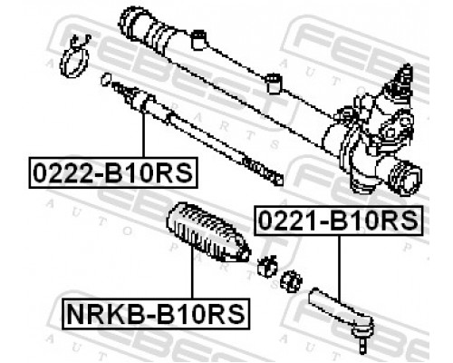 0221-B10RS FEBEST Наконечник рулевой для Nissan Almera Classic (B10) 2006-2013