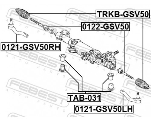 0121-GSV50RH FEBEST Наконечник рулевой правый