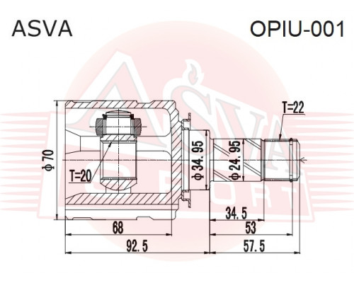 OPIU-001 ASVA ШРУС для Opel Corsa D 2006-2015