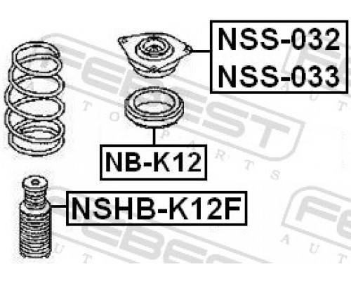 NSS-032 FEBEST Опора переднего амортизатора правая