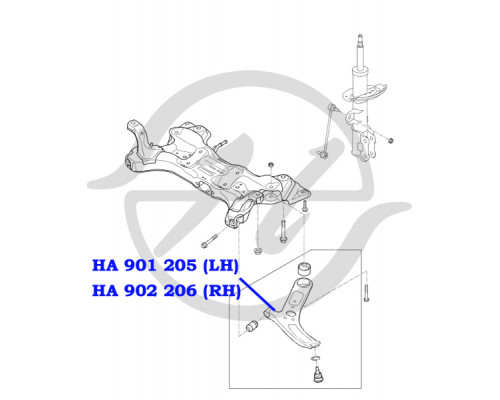 HA901205 Hanse Рычаг передний левый