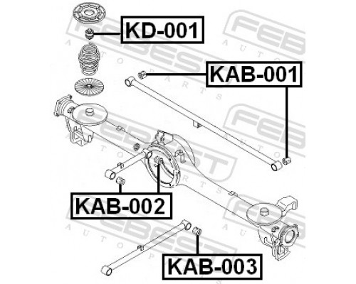 KAB-001 FEBEST Втулка задней поперечной тяги для Kia Sportage 1993-2006