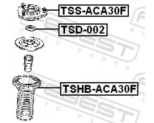 TSD-002 FEBEST Втулка переднего амортизатора