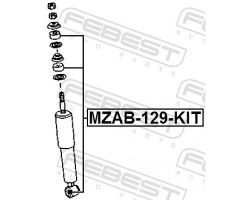 MZAB-129-KIT FEBEST Втулка переднего амортизатора для Mazda BT-50 2006-2012