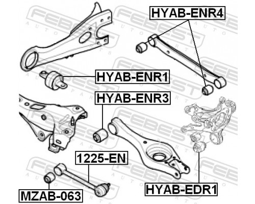 HYAB-ENR3 FEBEST Сайлентблок заднего нижнего рычага