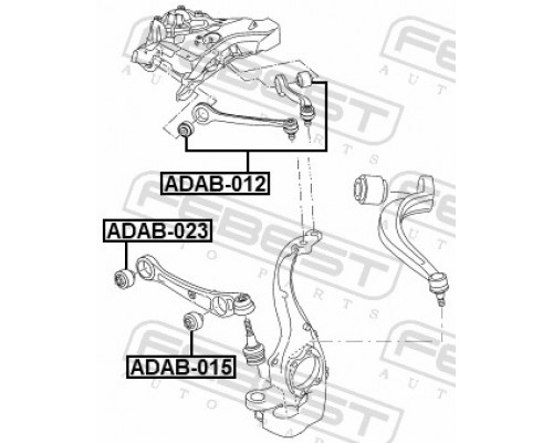 ADAB-023 FEBEST Сайлентблок переднего рычага внутренний для Audi A8 [4H] 2010-2017
