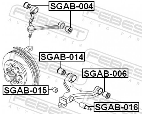 SGAB-016 FEBEST Сайлентблок переднего рычага наружный
