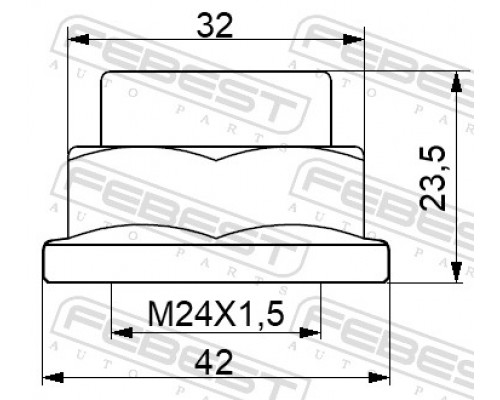 0298-NHUB01 FEBEST Гайка передней ступицы