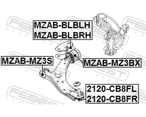 2120-CB8FL FEBEST Опора шаровая левая нижняя