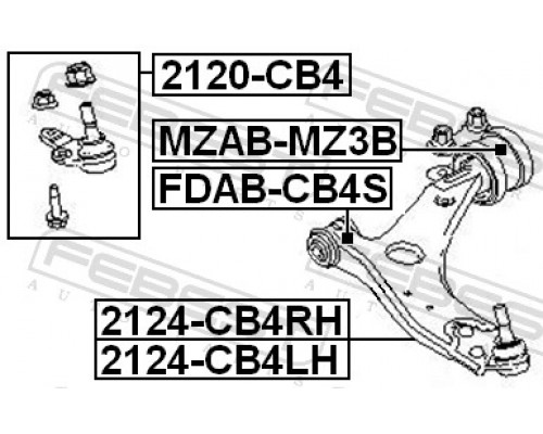 2120-CB4 FEBEST Опора шаровая передней подвески