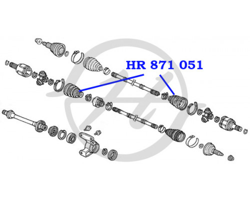 HR871051 Hanse Пыльник ШРУСа (к-кт) для Honda CR-V 1996-2002